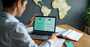 Tabela comparando concursos PCSC e PCPR com candidato estudando em frente ao notebook