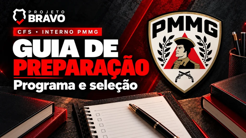 Capa editorial sobre CFS PMMG: programa, processo e organização da preparação, com símbolo da PMMG.
