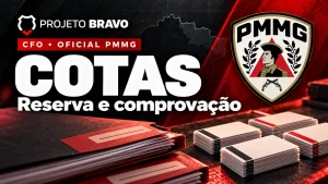 Capa editorial sobre Cotas e heteroidentificação CFO PMMG: procedimento e atos, com símbolo da PMMG.